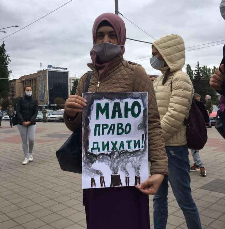 Запорізькі мусульманки долучилися до мітингу #МаюПравоДихати